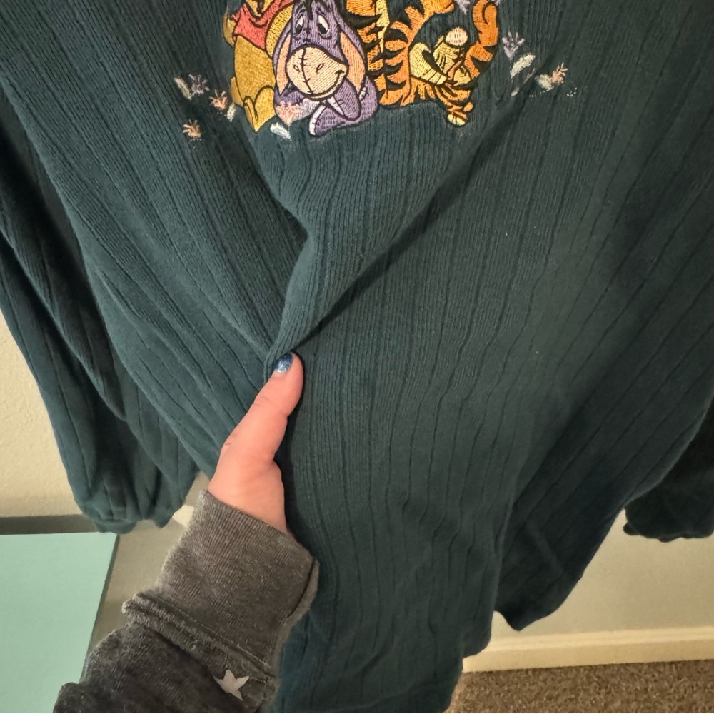 Disney Green and Blue Crew Neck Sweater with Embroidered Design - Picture 2 of 4